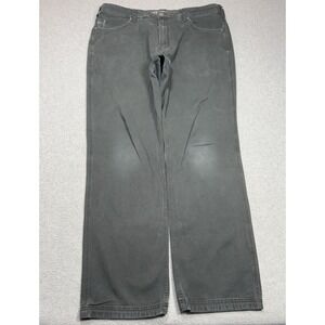 Duluth Trading Flex Fire Hose Pants Mens 38x34 Black Heavy Cotton Twill Relaxed